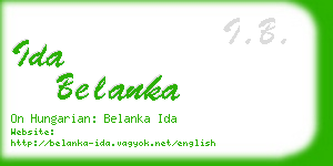 ida belanka business card